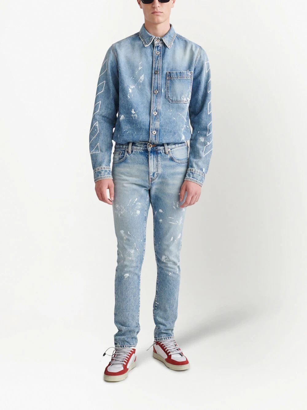 Off-White Diag-stripe distressed jeans - Image 2