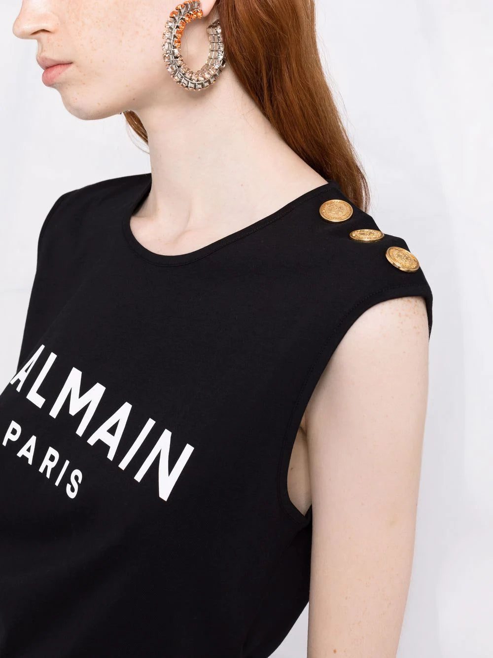 Balmain logo-print tank top - Image 3