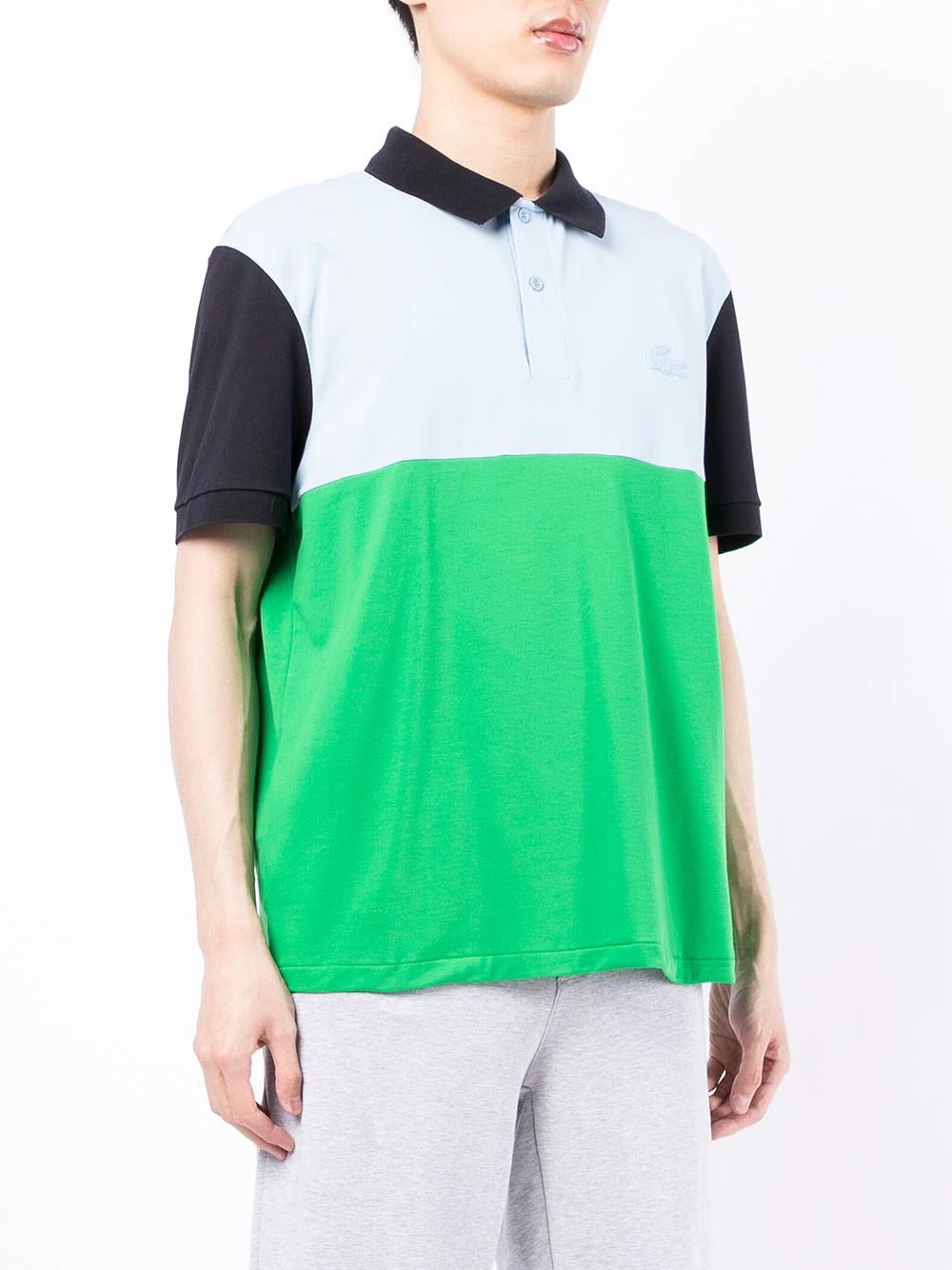 Lacoste panelled cotton polo shirt - Image 2