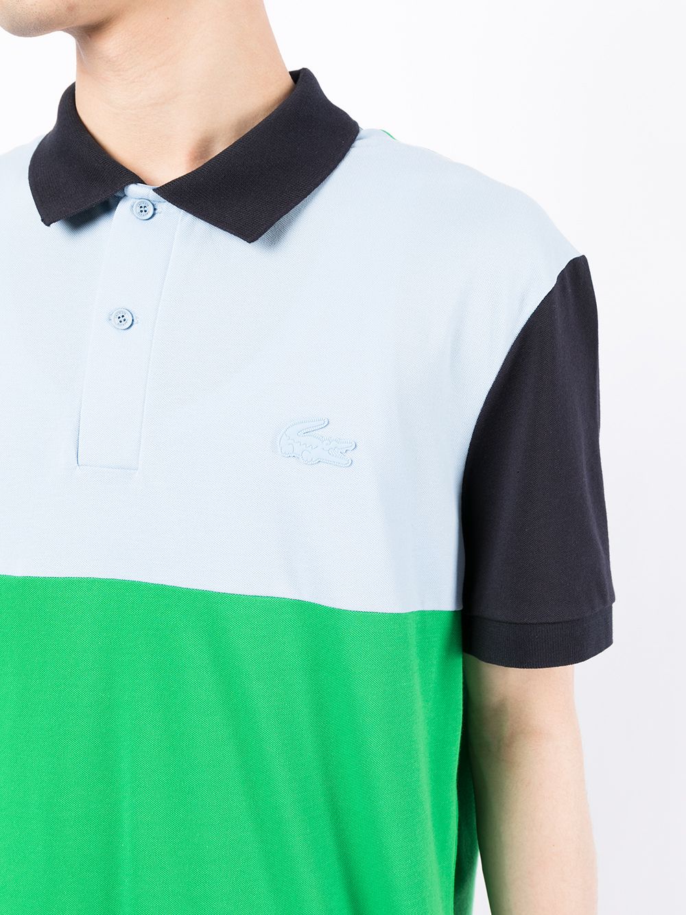 Lacoste panelled cotton polo shirt - Image 4