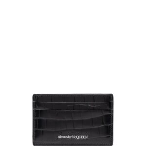 Alexander McQueen  crocodile-effect leather cardholder