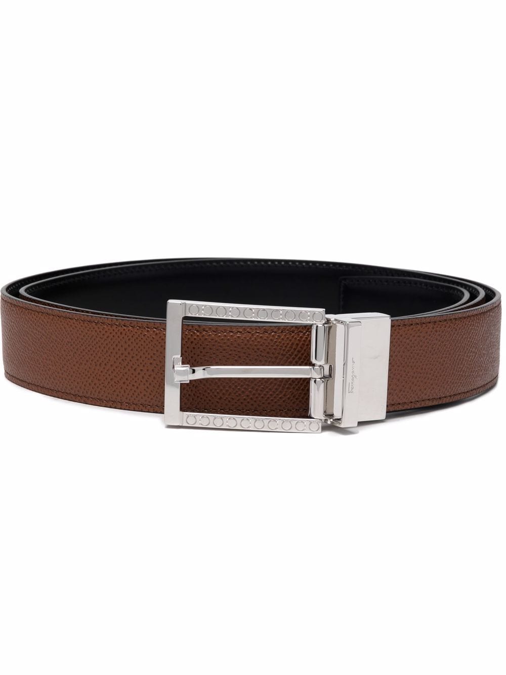 Ferragamo engraved buckle-fastening belt