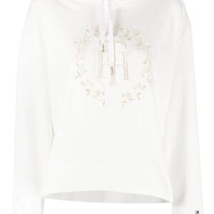 Tommy Hilfiger  laser-cut logo drawstring hoodie