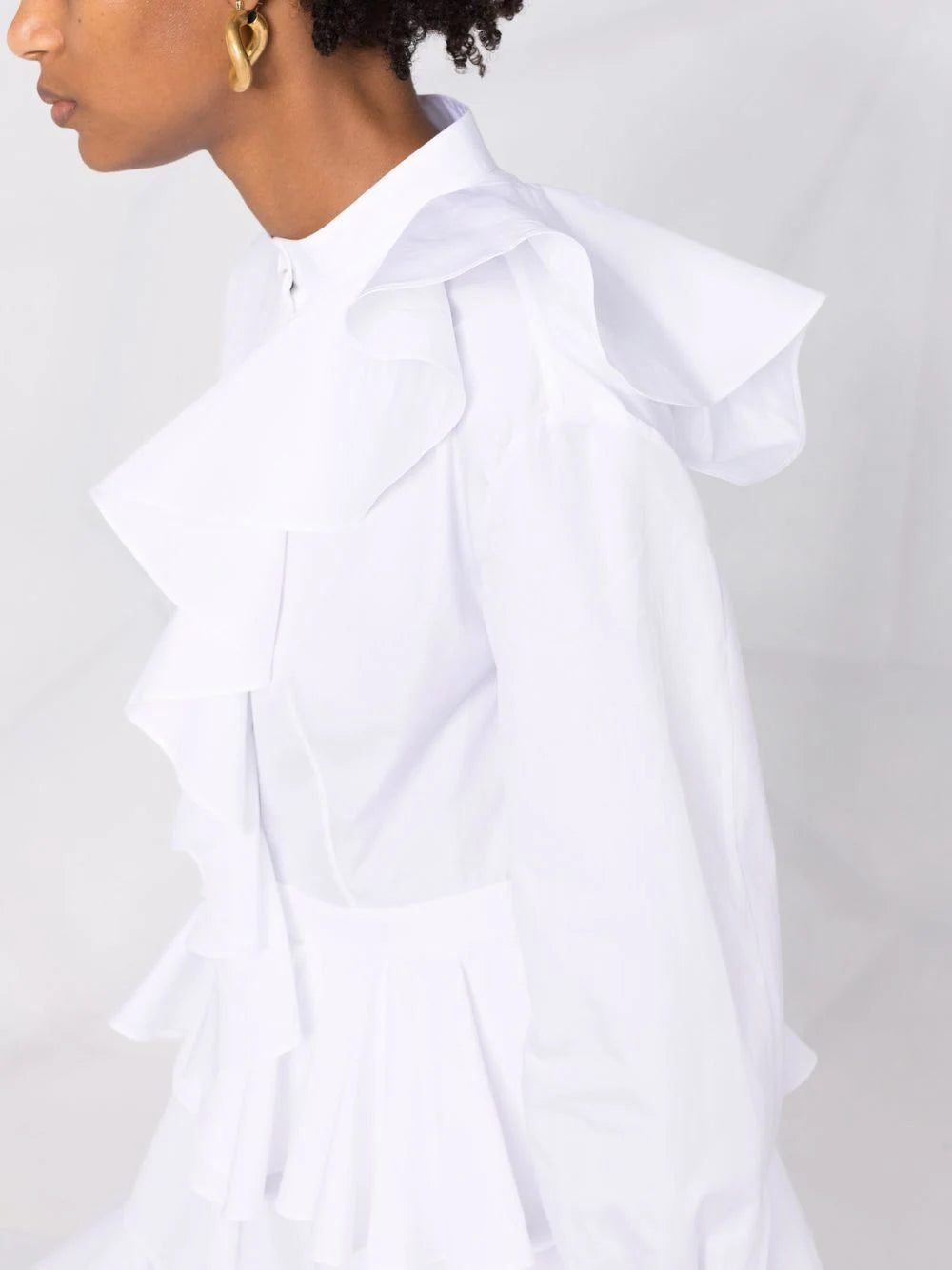 Alexander McQueen ruffle-detail shirt dress - Image 3