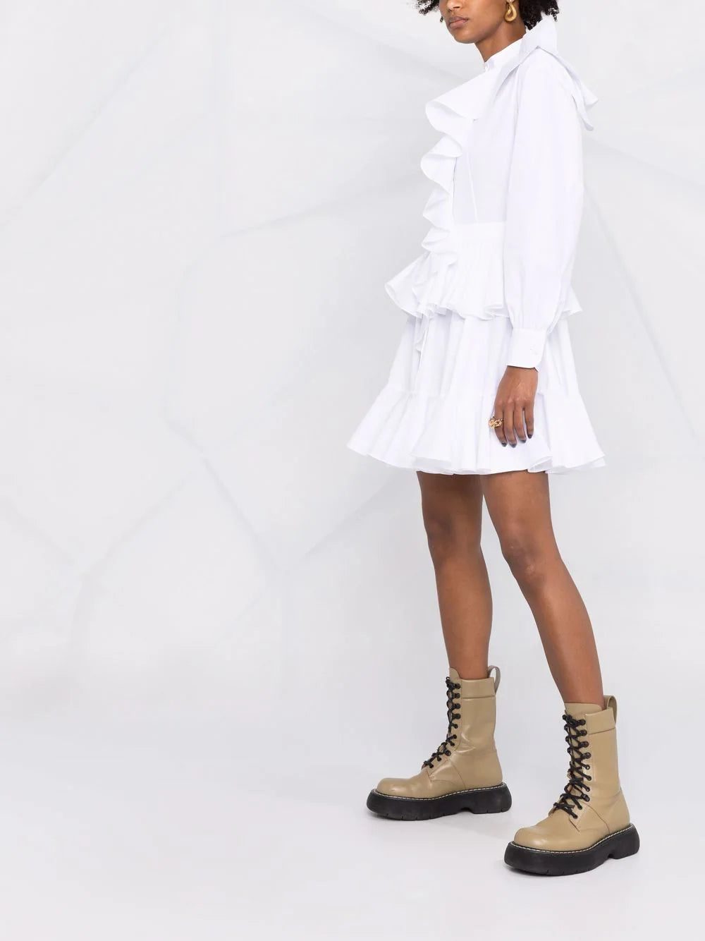 Alexander McQueen ruffle-detail shirt dress - Image 4