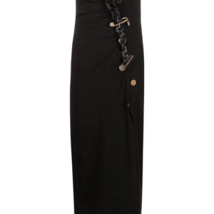 Versace  Safety-Pin Greca trim dress