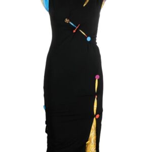 Versace  sleeveless button-embellished midi dress