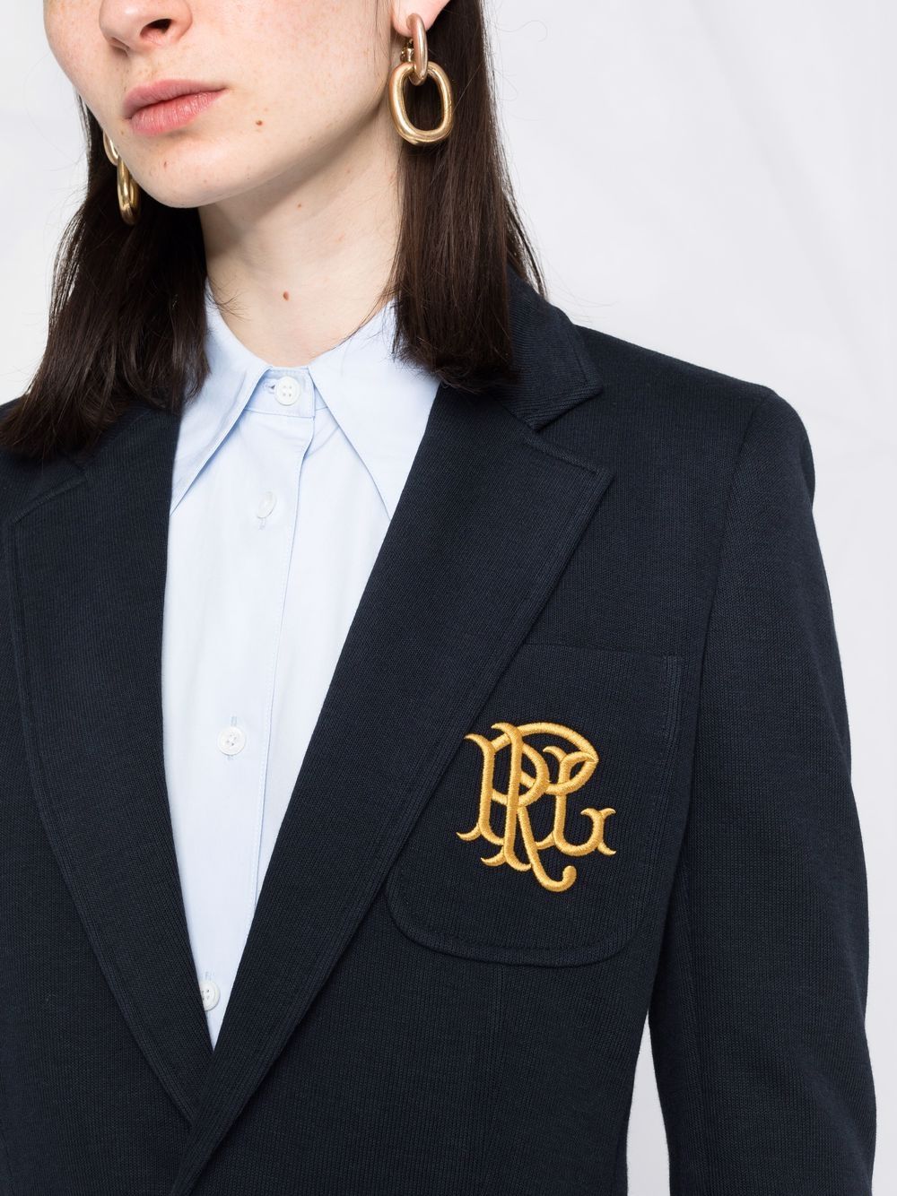Polo Ralph Lauren embroidered-monogram double-knit blazer - Image 3