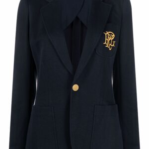 Polo Ralph Lauren  embroidered-monogram double-knit blazer