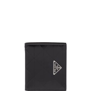 Prada triangle logo-plaque bi-fold wallet