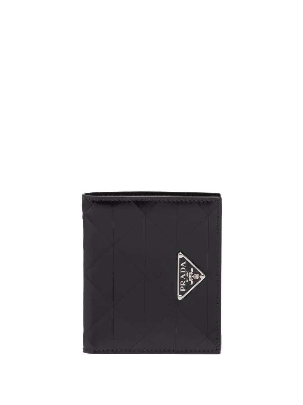 Prada triangle logo-plaque bi-fold wallet