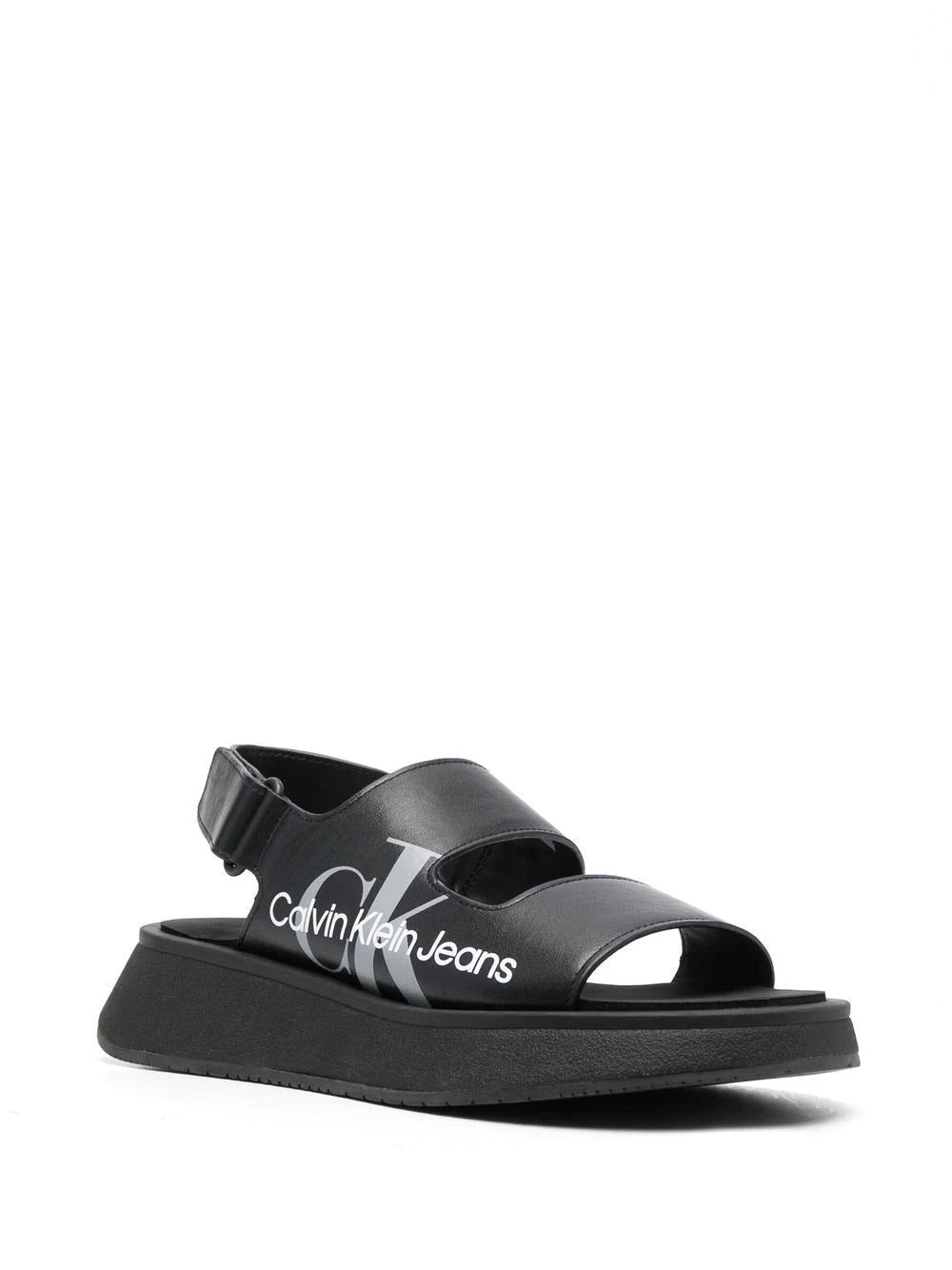 Calvin Klein logo-print leather slingback sandals - Image 2