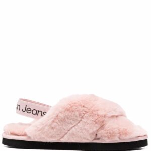 Calvin Klein faux fur open-toe sandals