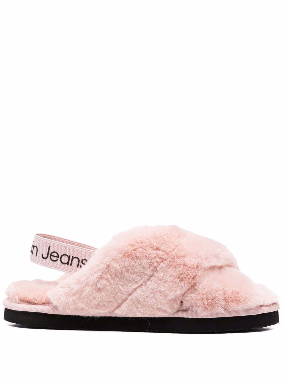 Calvin Klein faux fur open-toe sandals