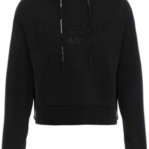 Balmain  rhinestone cotton hoodie
