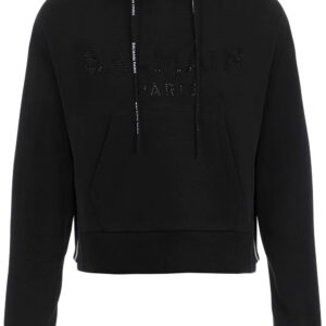 Balmain  rhinestone cotton hoodie