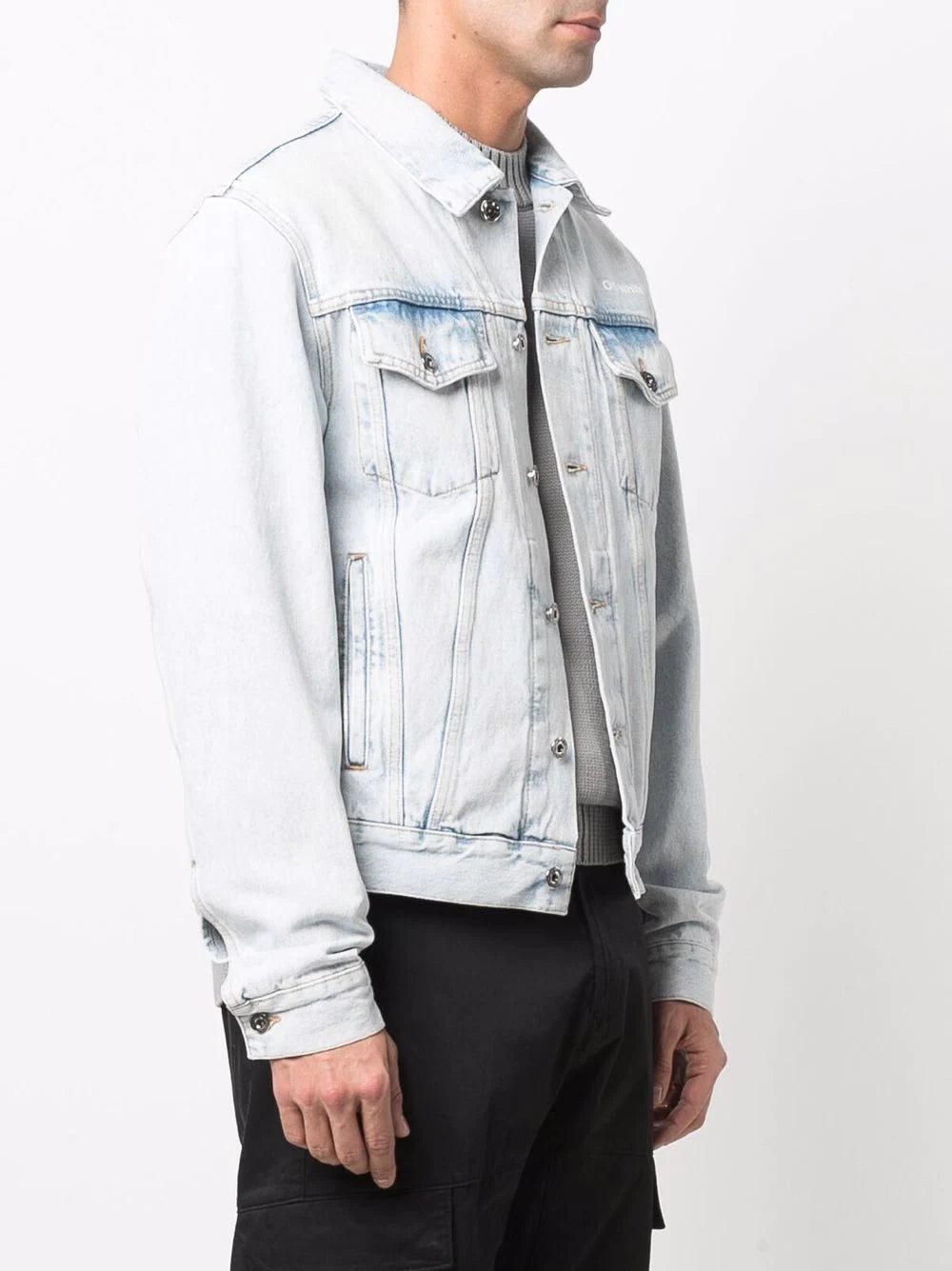 Off-White bleached-effect denim jacket - Image 3