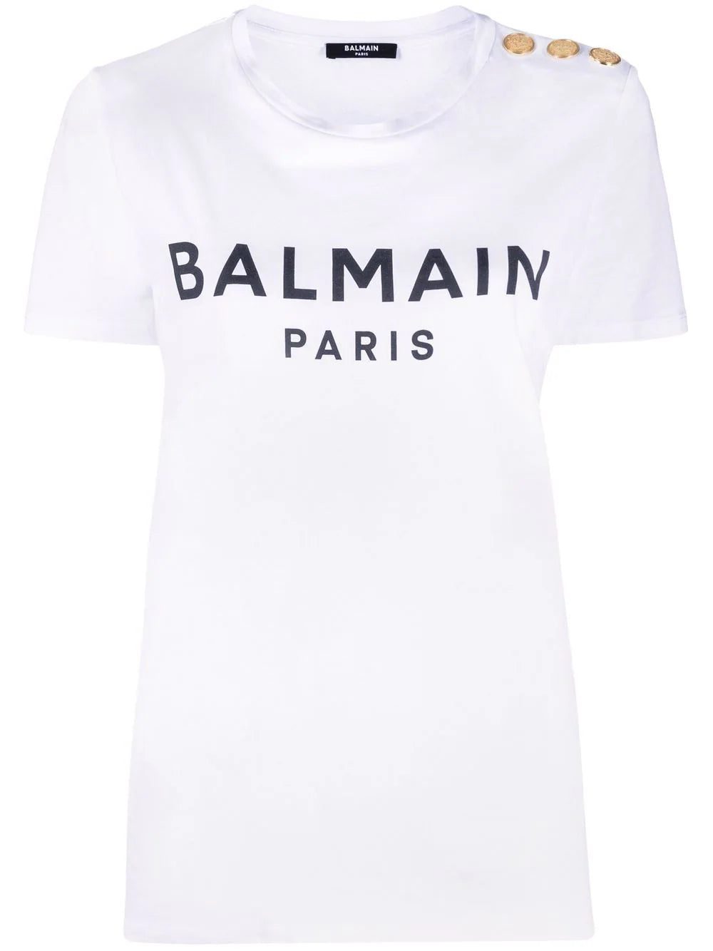 Balmain three-button logo-print T-shirt
