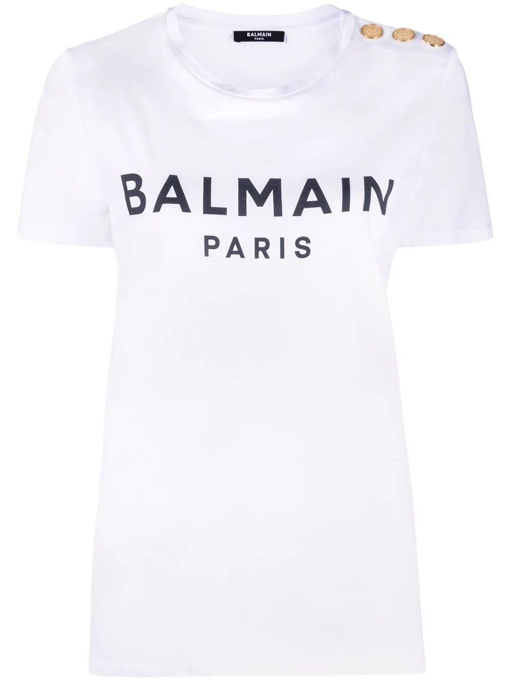 Balmain three-button logo-print T-shirt