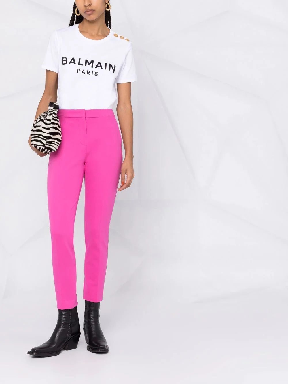 Balmain three-button logo-print T-shirt - Image 2