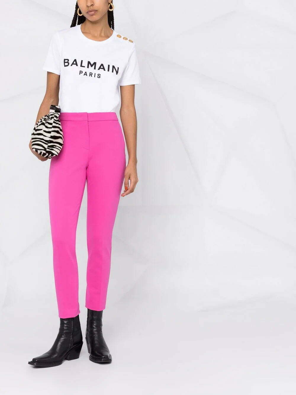 Balmain three-button logo-print T-shirt - Image 2