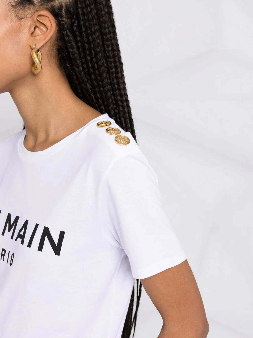 Balmain three-button logo-print T-shirt - Image 3