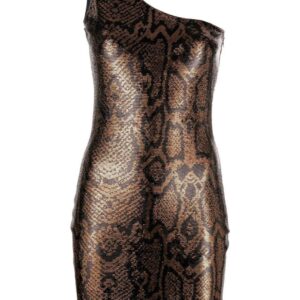 Balenciaga  snakeskin-print sequinned mini dress