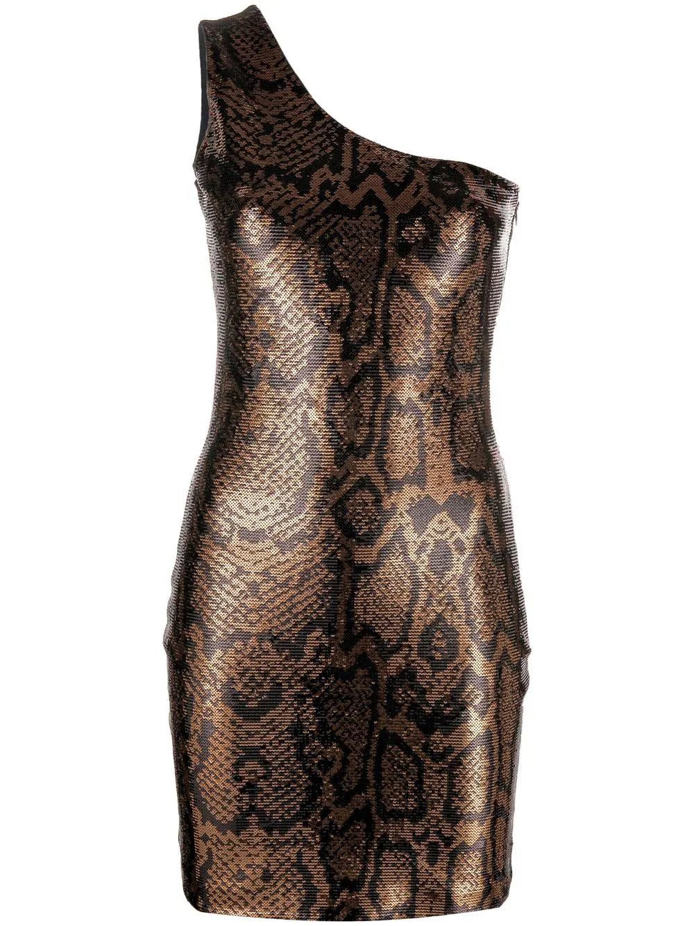 Balenciaga snakeskin-print sequinned mini dress