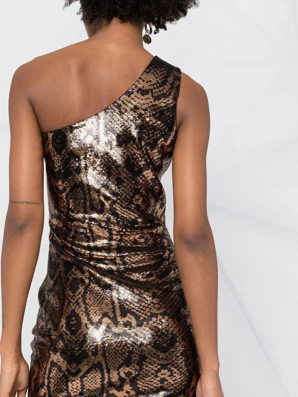 Balenciaga snakeskin-print sequinned mini dress - Image 3