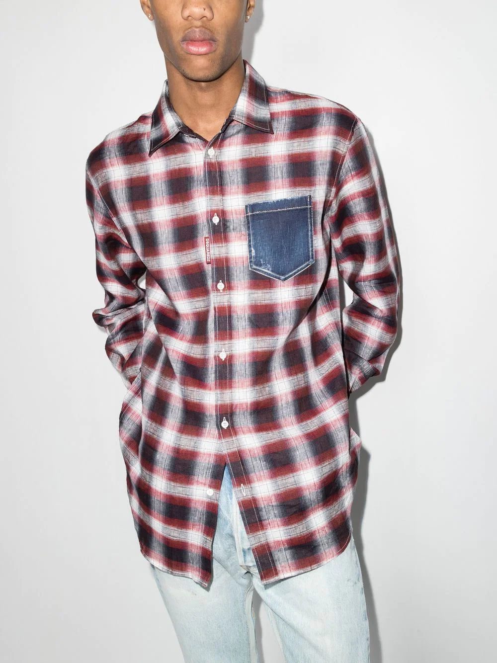 Dsquared2 checked linen shirt - Image 2