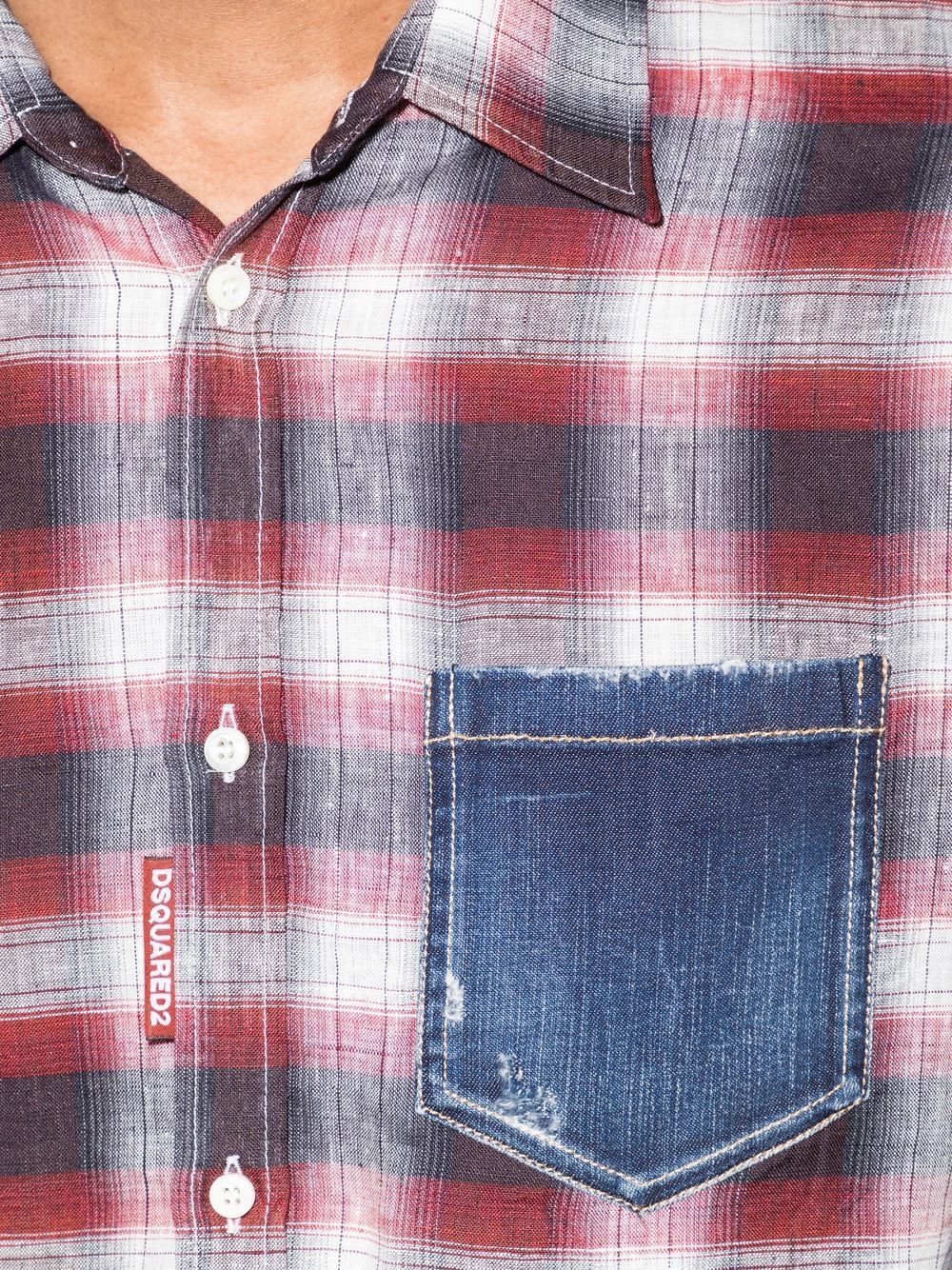 Dsquared2 checked linen shirt - Image 4