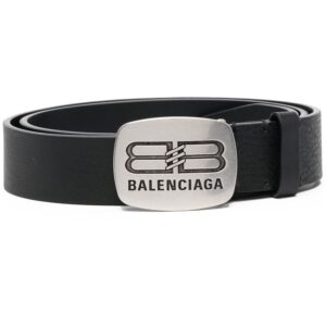 Balenciaga logo-buckle leather belt