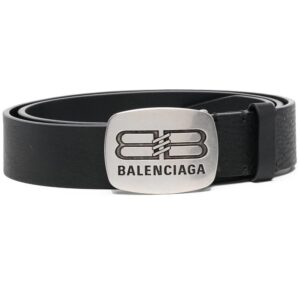 Balenciaga logo-buckle leather belt