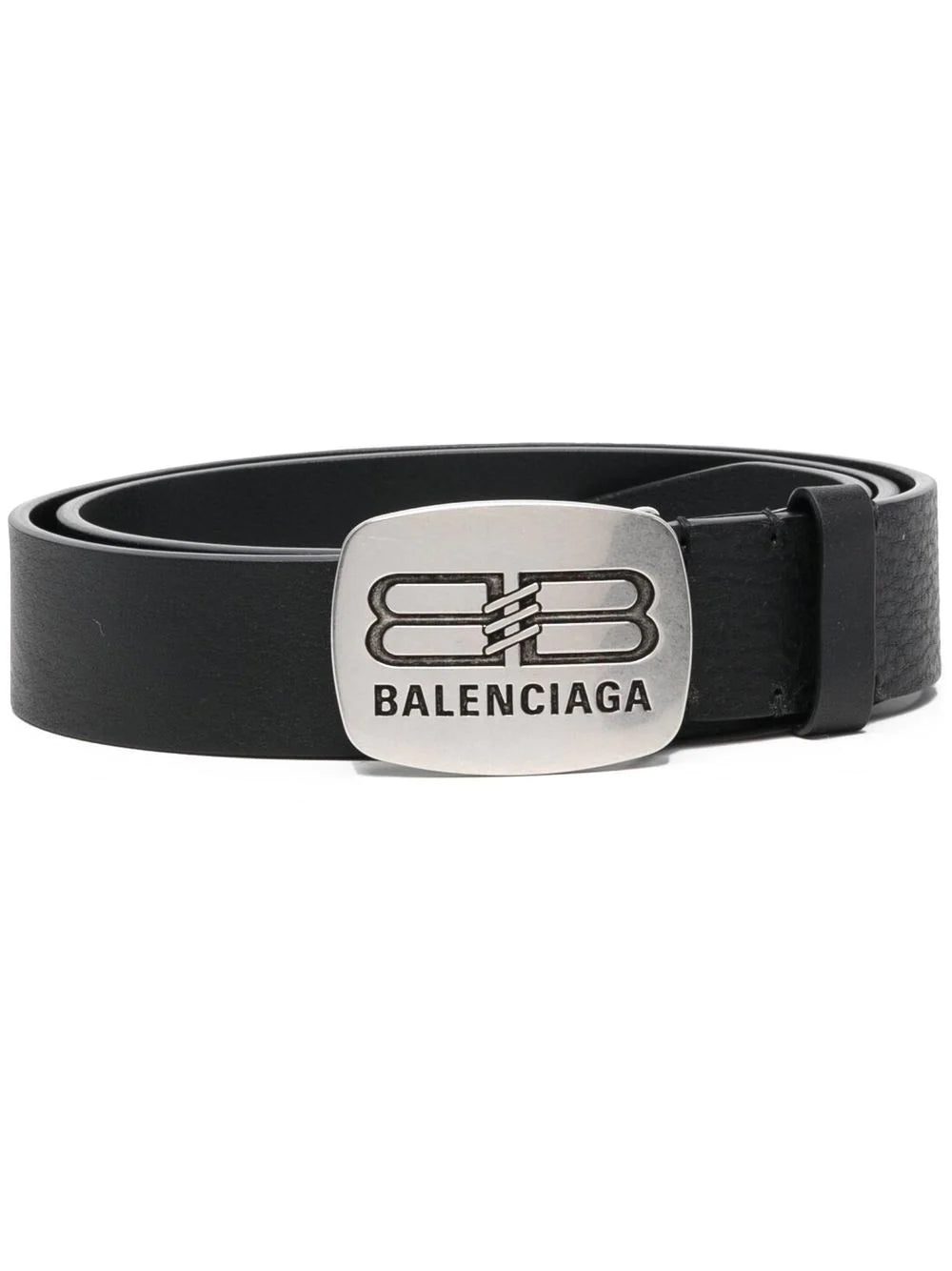 Balenciaga logo-buckle leather belt