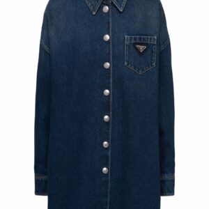 Prada logo-plaque denim shirt