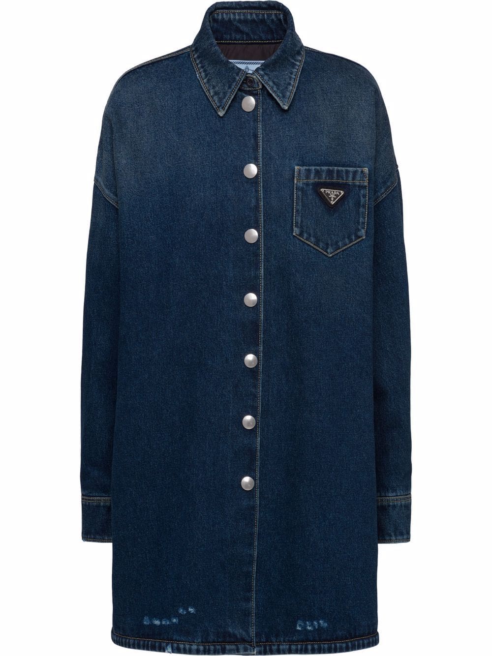 Prada logo-plaque denim shirt