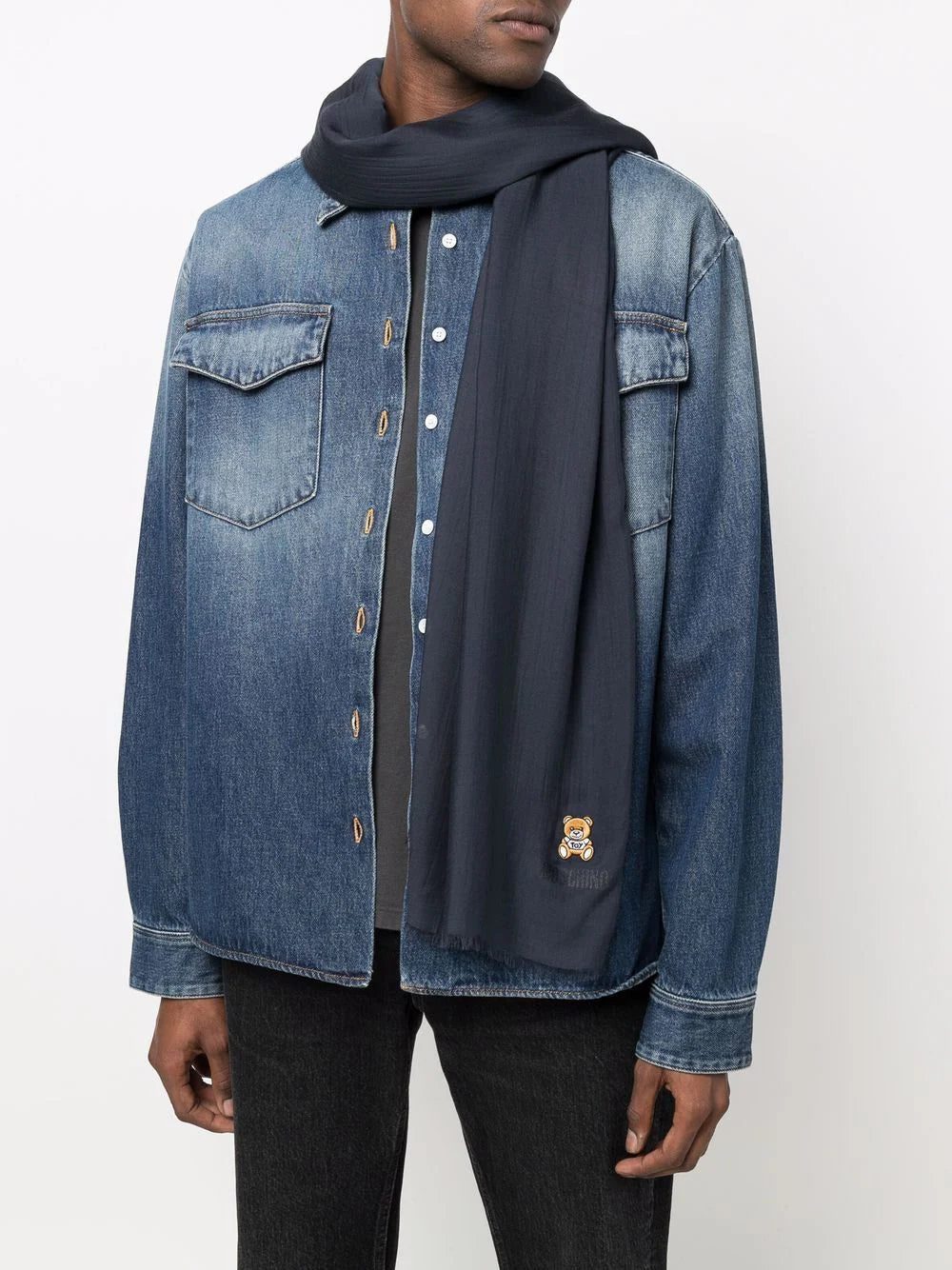 Moschino teddy bear-patch scarf - Image 2