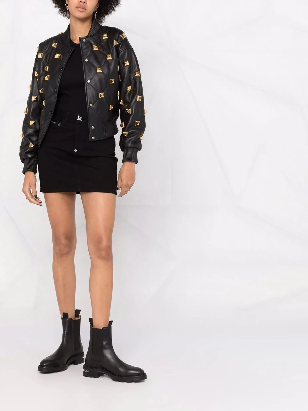 Philipp Plein studded quilted bomber jacket - Image 2