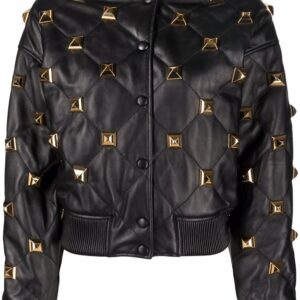 Philipp Plein  studded quilted bomber jacket