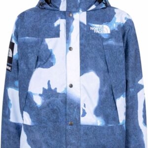 Supreme x The North Face bleached denim-print mountain jacket