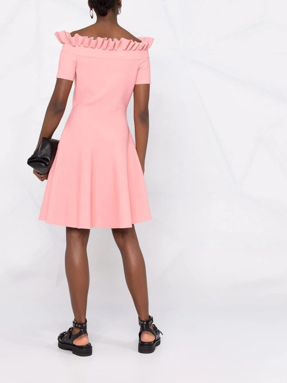 Alexander McQueen pleated neckline flared dress - Image 4