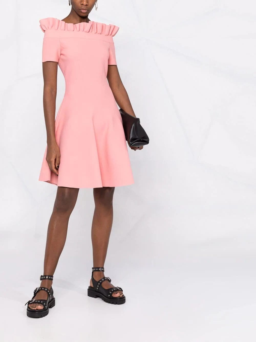 Alexander McQueen pleated neckline flared dress - Image 2