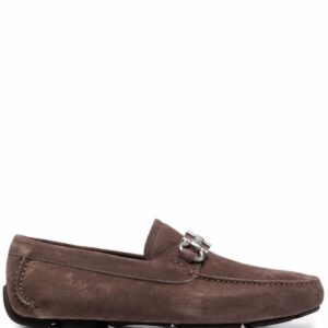 Ferragamo  Gancini-buckle suede moccasins