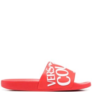 Versace Jeans Couture  diagonal logo flat slides