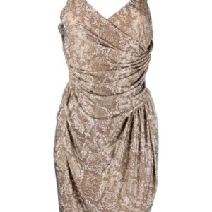 Philipp Plein Python-print embellished mini dress