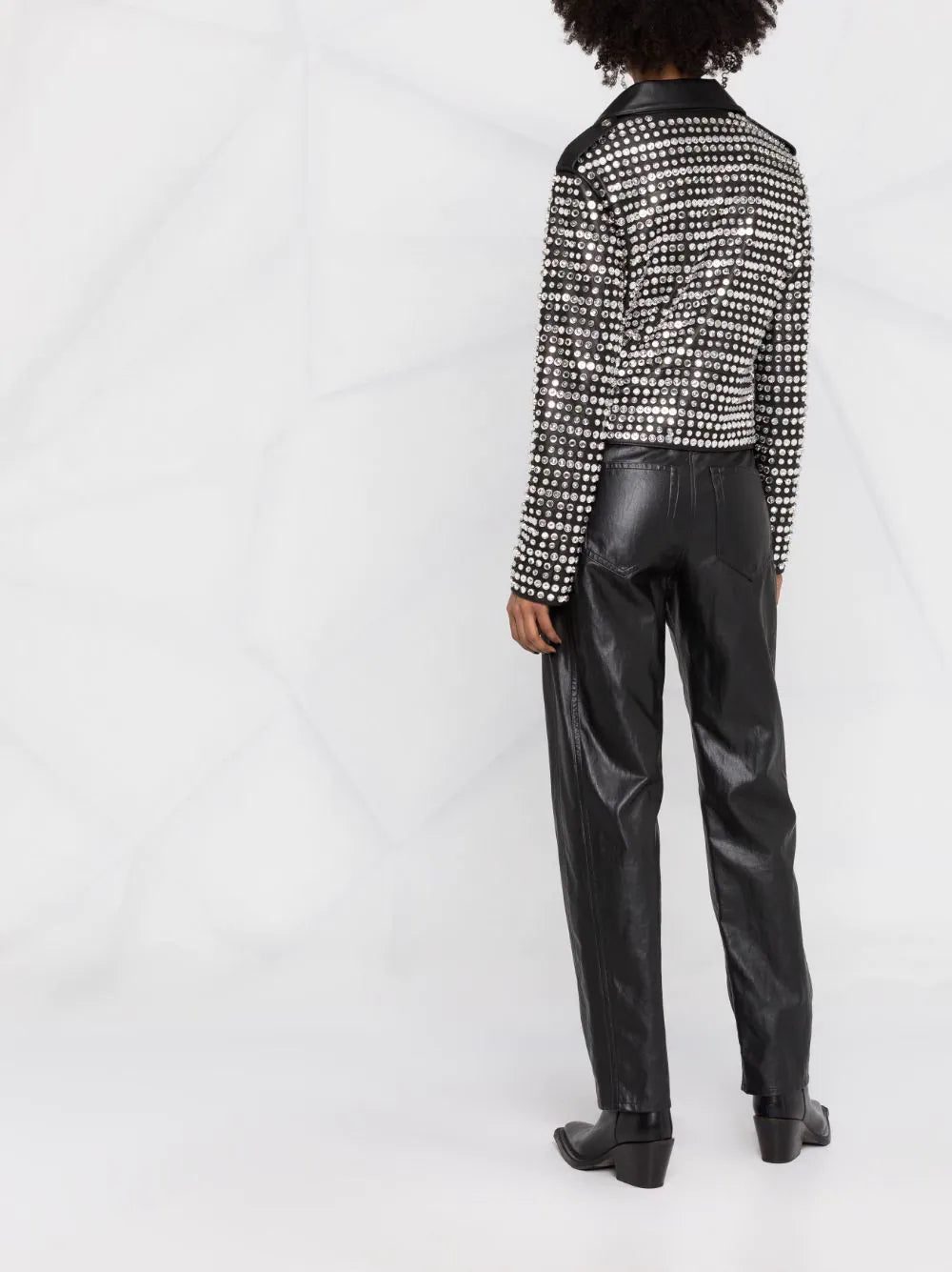 Philipp Plein crystal-embellished leather jacket - Image 4