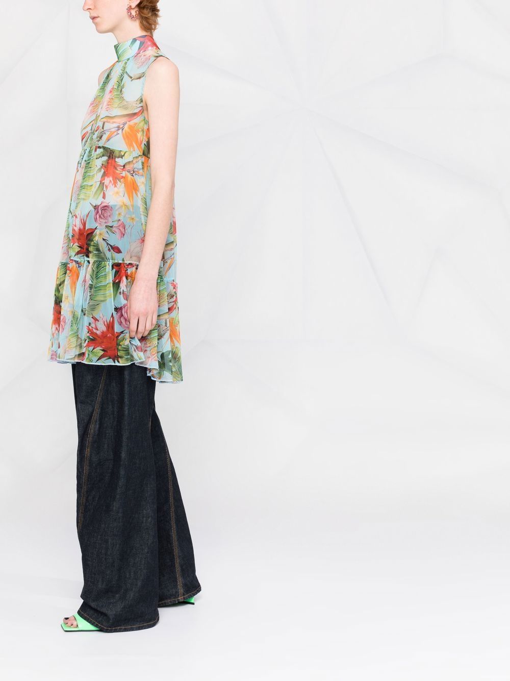 Philipp Plein Georgette short dress with flower - Image 5