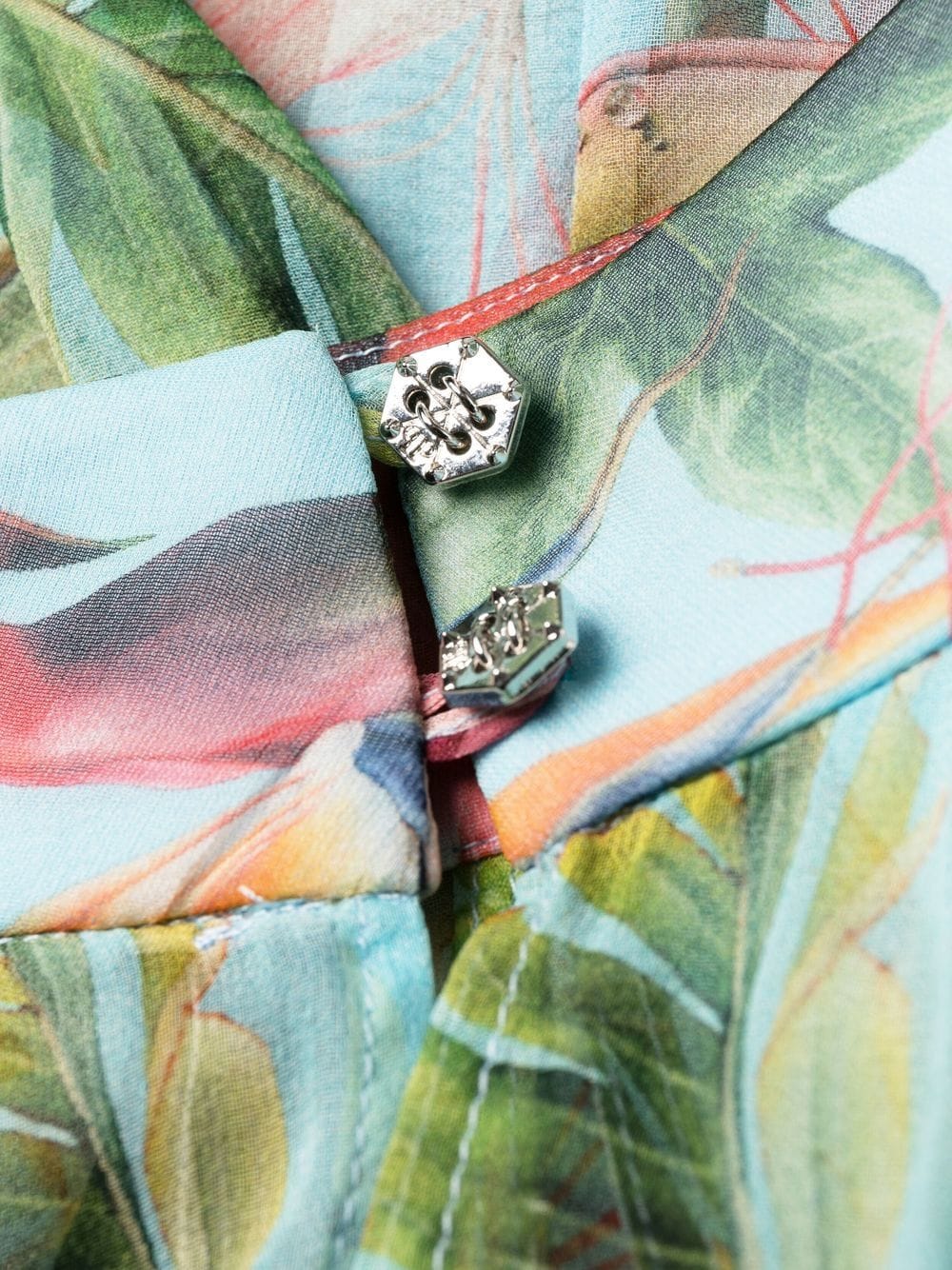 Philipp Plein Georgette short dress with flower - Image 7