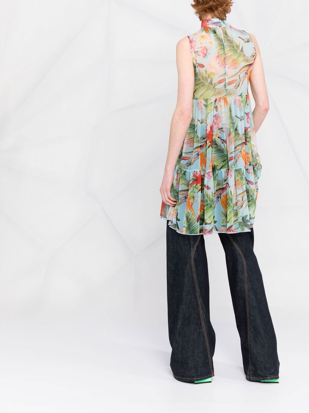 Philipp Plein Georgette short dress with flower - Image 4