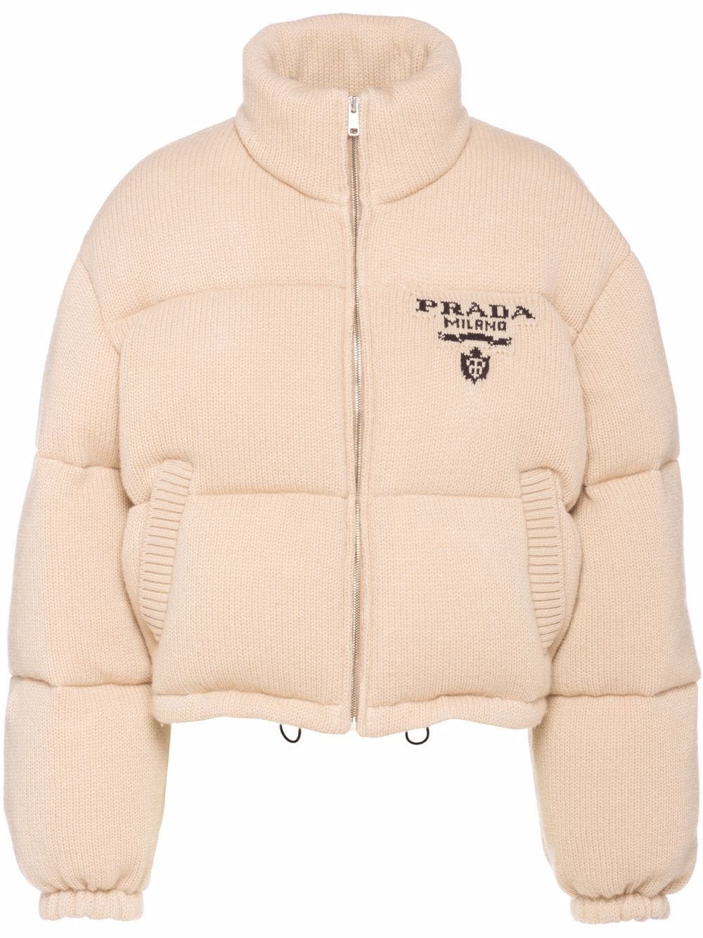Prada logo-detail cashmere padded jacket